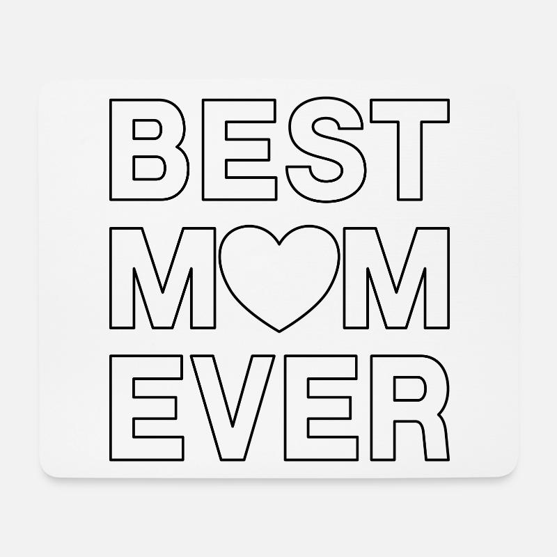 Best Mom Ever Herz Design zum Ausmalen - Mousepad (Querformat) - Weiß