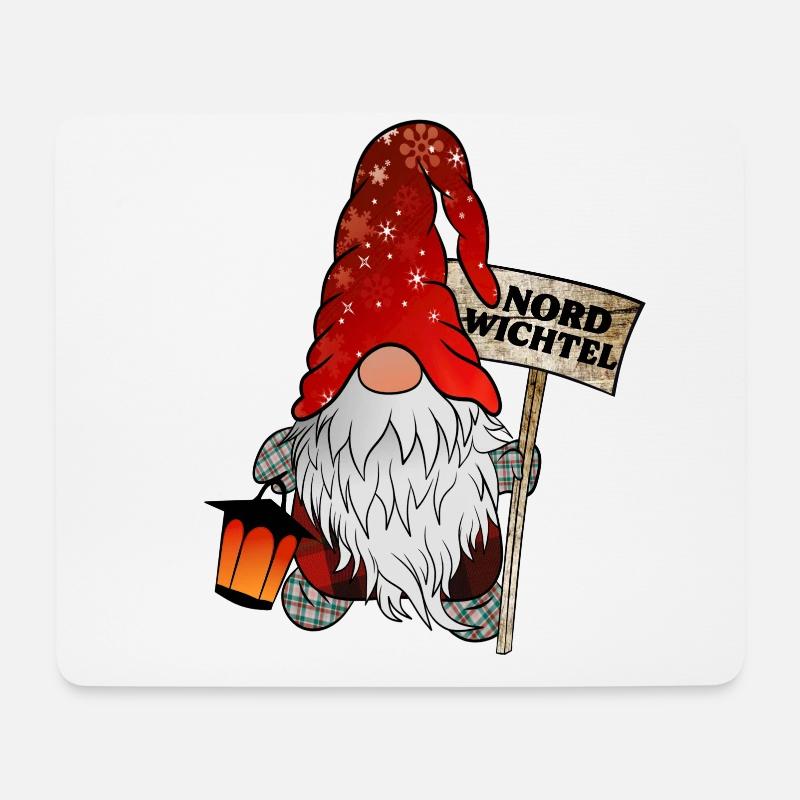 Nord Wichtel Weihnachtgnom mit nordischem Flair - Mousepad (Querformat) - Weiß
