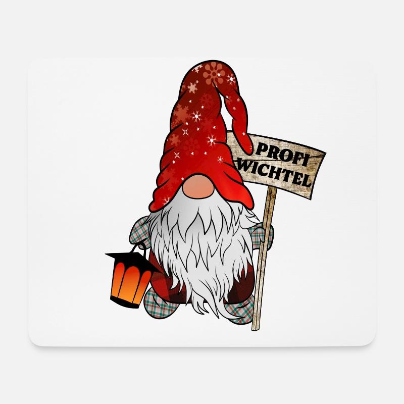 Profi Wichtel – Der professionell Weihnachtsgnom - Mousepad (Querformat) - Weiß