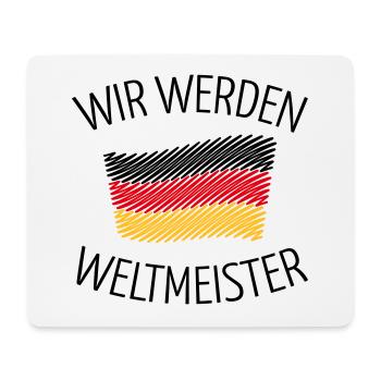 Wir Werden Weltmeister (Deutschlandflagge Skizze) - Mousepad (Querformat) - Weiß - Vorne