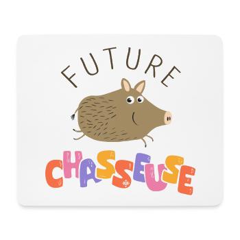 Future chasseuse annonce grossesse bebe fille - Tapis de souris (format paysage) - blanc - Devant