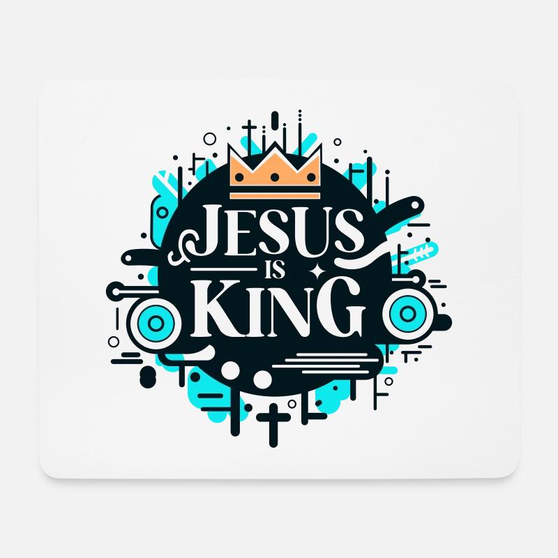 Jesus ist König - Mousepad (Querformat) - Weiß