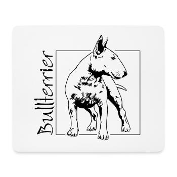 BULLTERRIER chien portrait chiens chien Wilsigns - Tapis de souris (format paysage) - blanc - Devant