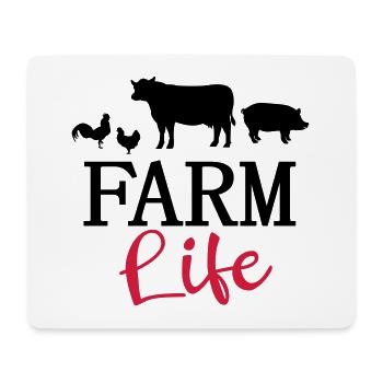 Farm life farmer farmer cow chicken pig - Mouse Pad (horizontal) - white - Front