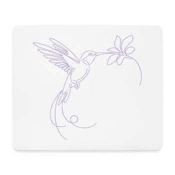 Minimalist Hummingbird Silhouette Bird Flying - Mouse Pad (horizontal) - white - Front