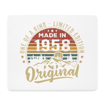 Geboren 1958 Original Retro Vintage Geburtstag 1958 - Mousepad (Querformat) - Weiß - Vorne