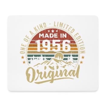 Né 1956 Original Retro Vintage Anniversaire 1956 - Tapis de souris (format paysage) - blanc - Devant
