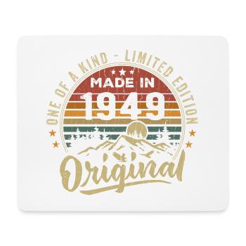 Né 1949 Original Retro Vintage Anniversaire 1949 - Tapis de souris (format paysage) - blanc - Devant