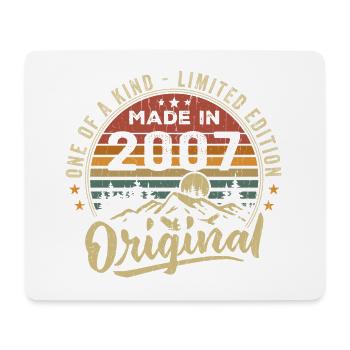 Né 2007 Original Retro Vintage Anniversaire 2007 - Tapis de souris (format paysage) - blanc - Devant