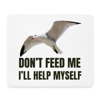 Möwe mit mutigem Statement - Mousepad (Querformat) - Weiß - Vorne