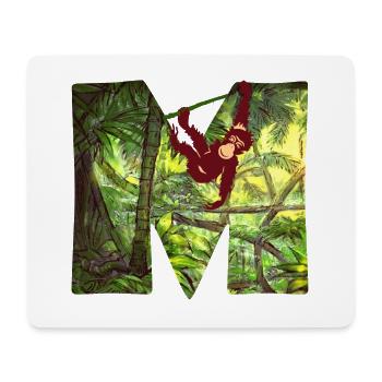 jungle with monkey m - Mouse Pad (horizontal) - white - Front