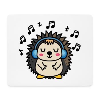 DJ Jeżyk – rhythmic vibration in the style of a hedgehog - Mouse Pad (horizontal) - white - Front