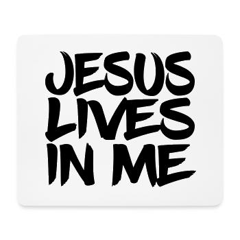 Jesus lebt in mir - Mousepad (Querformat) - Weiß - Vorne