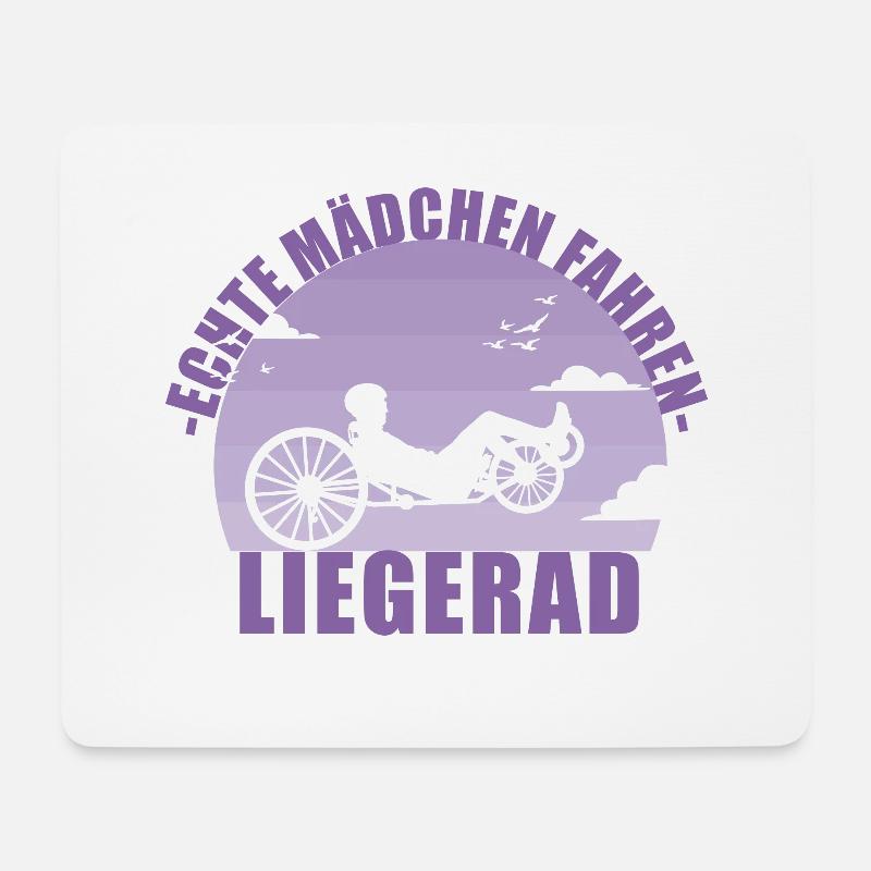 Fahrrad Liegerad Mädchen Sport Radsport Geschenk - Mousepad (Querformat) - Weiß