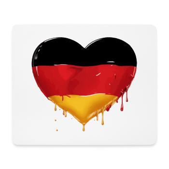 DEUTSCHLAND HERZ DEUTSCHLANDFAHNE DEUTSCHLAND - Mousepad (Querformat) - Weiß - Vorne