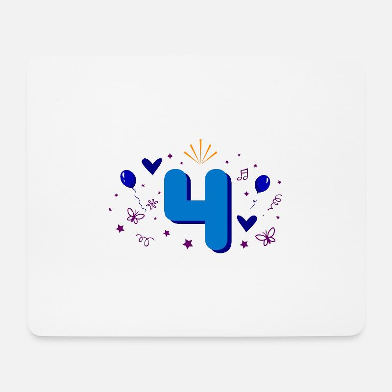 4. Geburtstag Junge - Mousepad (Querformat) - Weiß