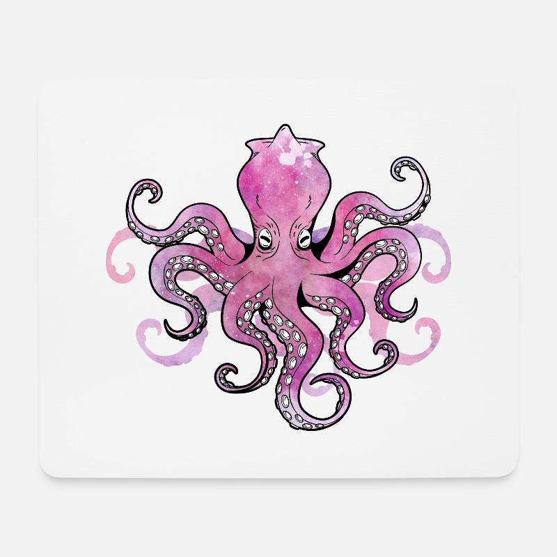 OKTOPUS KRAKEN TINTENFISCH - Mousepad (Querformat) - Weiß