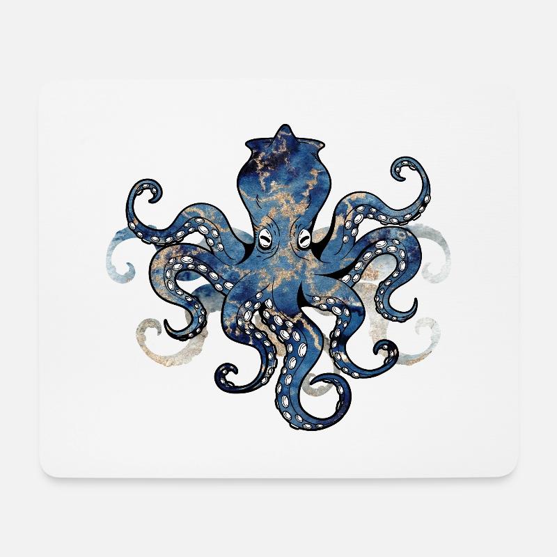 TINTENFISCH KRAKE - Mousepad (Querformat) - Weiß