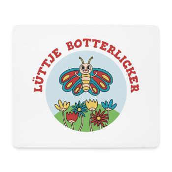Lüttje Botterlicker kleiner Schmetterling - Mousepad (Querformat) - Weiß - Vorne