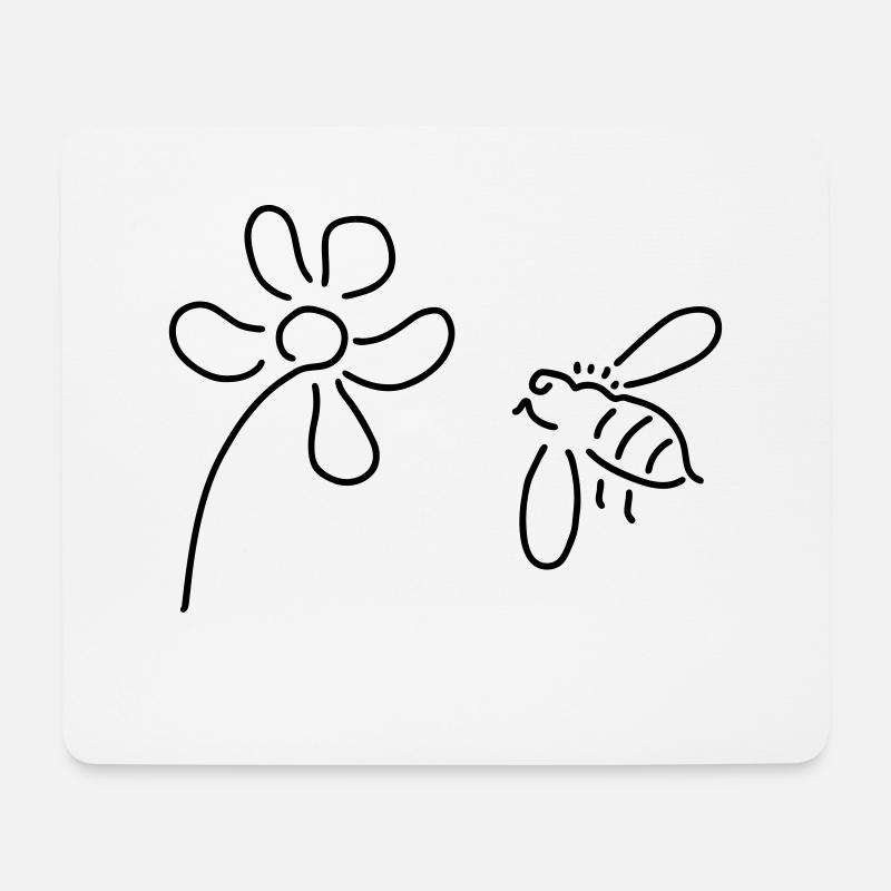 biene sammelt honig - Mousepad (Querformat) - Weiß