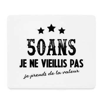 Vieillis pas cadeau anniversaire 50 ans Humour - Tapis de souris (format paysage) - blanc - Devant