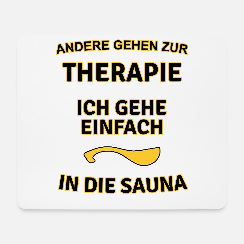 Sauna Saunen saunieren Therapie Geschenk (0284) - Mousepad (Querformat) - Weiß
