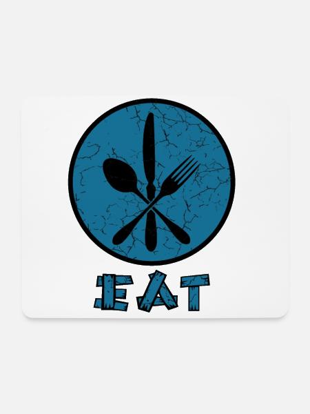 Eat with cutlery - eat with cutlery - Mouse Pad (horizontal) - white