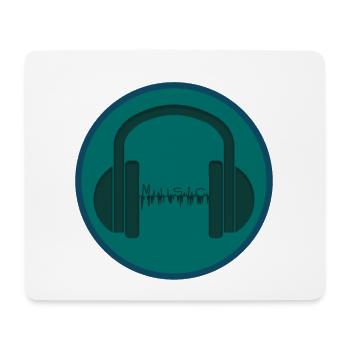 Musik im Kopfhörer- Music in the headphone - Mousepad (Querformat) - Weiß - Vorne