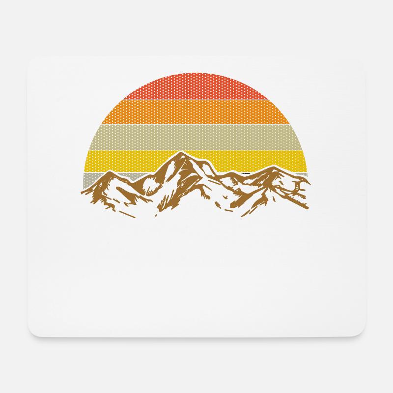 Bergsonne - Mousepad (Querformat) - Weiß