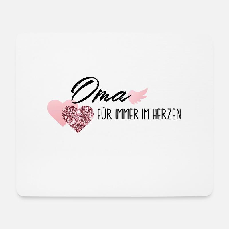 verstorbene Oma Omi Liebe Herz Trauer Abschied Tod - Mousepad (Querformat) - Weiß