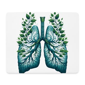 Natur Lungen Erde Grün Öko Gesundheit Design - Mousepad (Querformat) - Weiß - Vorne