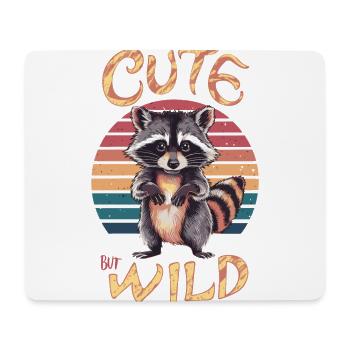Cute but Wild Raccoon Retro Animal Humor - Mouse Pad (horizontal) - white - Front