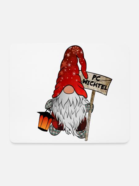 PC Wichtel Weihnachtsgnom - Mousepad (Querformat) - Weiß