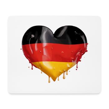 DEUTSCHLAND HERZ DEUTSCHLANDFLAGGE DEUTSCHLAND - Mousepad (Querformat) - Weiß - Vorne