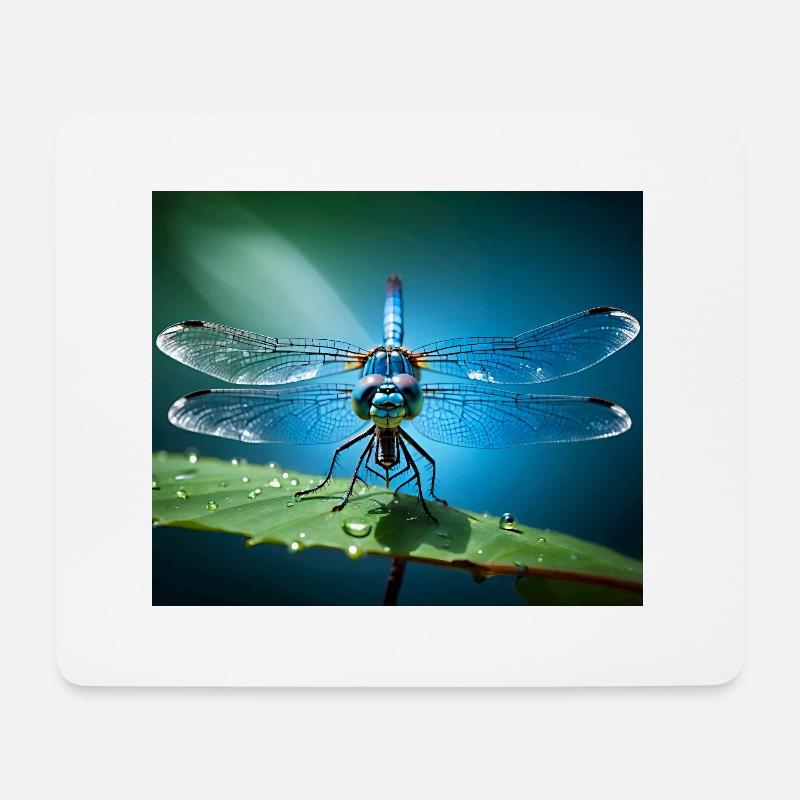 Libelle - Mousepad (Querformat) - Weiß