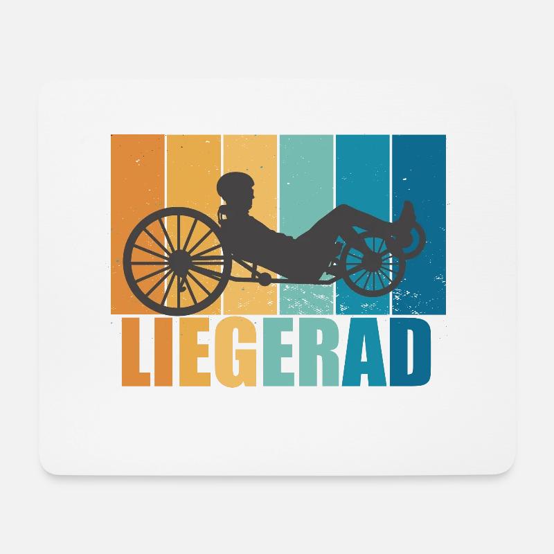 Liegerad Vintage Retro Radsport Bike Geschenk - Mousepad (Querformat) - Weiß