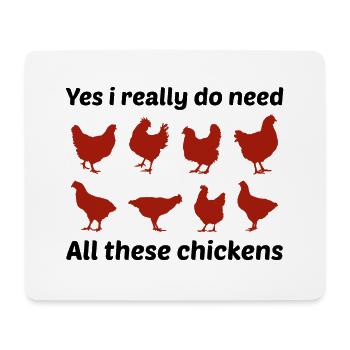 Hühnerliebhaber Geflügelzüchter Bauernhof Lustig - Mousepad (Querformat) - Weiß - Vorne