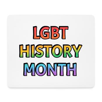 LGBT History Month Rainbow Text - Mouse Pad (horizontal) - white - Front