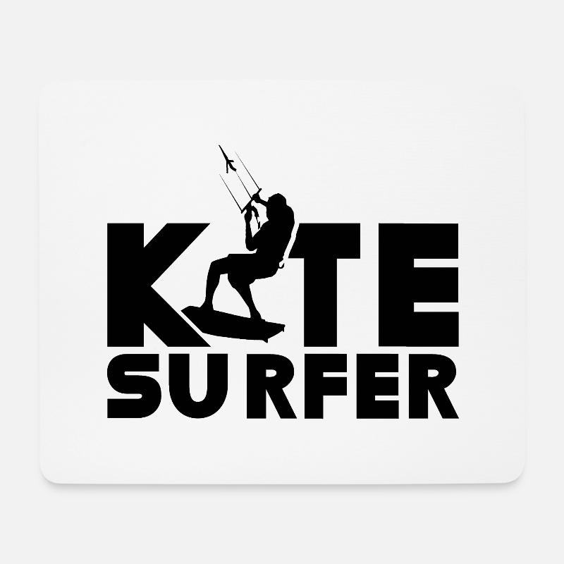 Kitesurfer Kite Kitesurf Kitesurfen Kitesurfing - Mousepad (Querformat) - Weiß