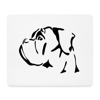 Chien Boxer allemand Wilsigns - Tapis de souris (format paysage) - blanc - Devant