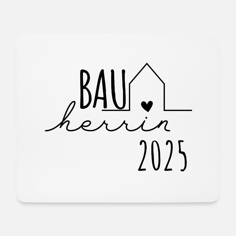 Bauherrin 2025 – Traumhaus Partnerlook Bauherren - Mousepad (Querformat) - Weiß
