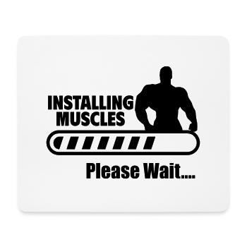 Renforcement musculaire en cours, design humoristique - Tapis de souris (format paysage) - blanc - Devant