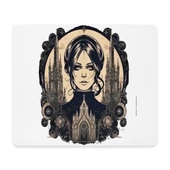 Gothic Girl Wednesday Darkness Style - Mousepad (Querformat) - Weiß - Vorne