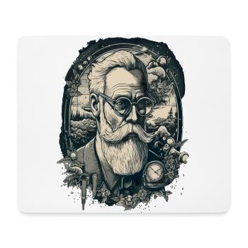 Retro Vintage Barber Man Style Fashion Design - Mouse Pad (horizontal) - white - Front