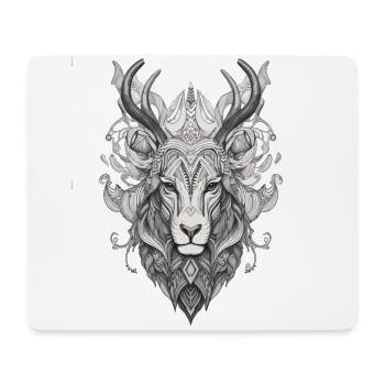 Wild Abstrakt linie Hirsch Tier Design - Mousepad (Querformat) - Weiß - Vorne