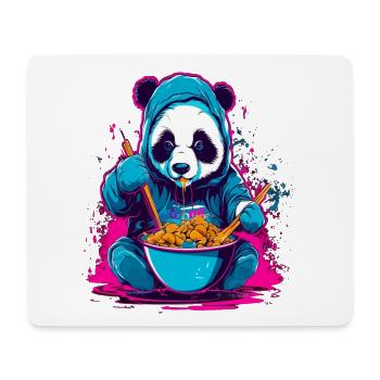 Panda eat Asia Ramen Food Synthwave Design - Mousepad (Querformat) - Weiß - Vorne