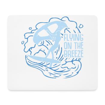 Flying on the Breeze Hydrofoil Wingfoil Wingfoilin - Mousepad (Querformat) - Weiß - Vorne