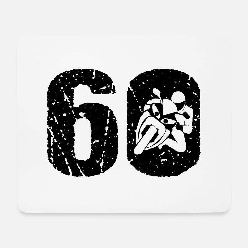 Motorrad 60 Motorradfahrer Moto - Mousepad (Querformat) - Weiß