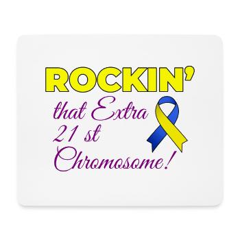 Down Syndrome Day Rockin' Extra 21st Chromosome - Mouse Pad (horizontal) - white - Front