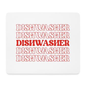 Lave-vaisselle Aide-cuisinier Nettoyeur de vaisselle Plat - Tapis de souris (format paysage) - blanc - Devant